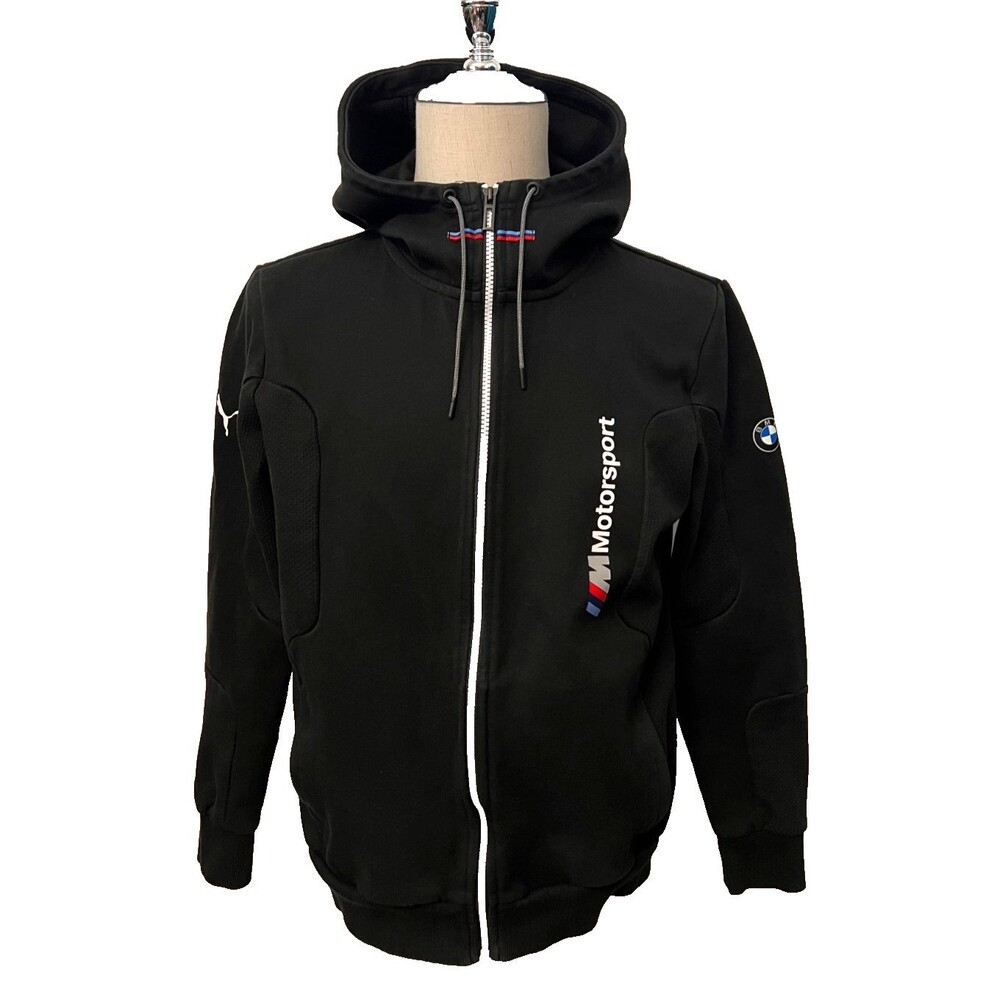 Puma BMW Motorsport Men's M Black Full Zip Hoodie Sweatshirt Jacket Racing Logo